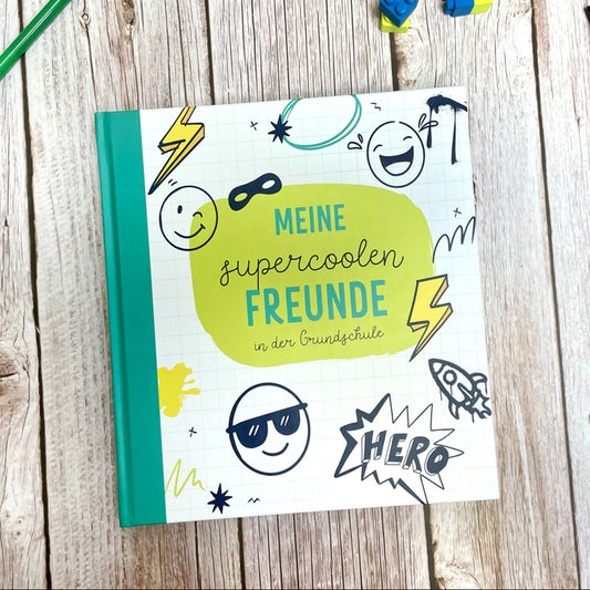 Freundebuch "Meine supercoolen Freunde! für die Grundschule | für coole Jungs
